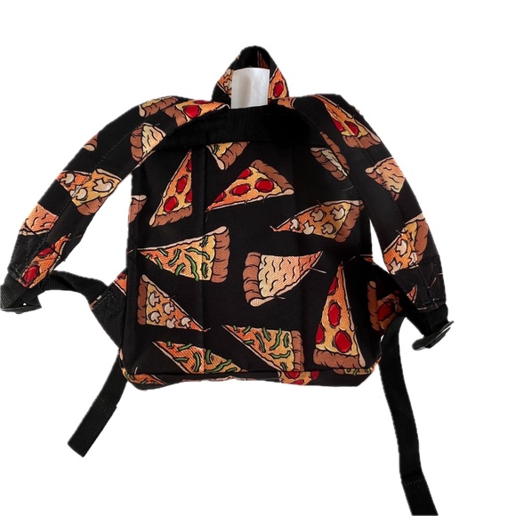 Herschel Supply Co Pizza Slices Pattern Small Backpack Bag Black Brown - Picture 2 of 8